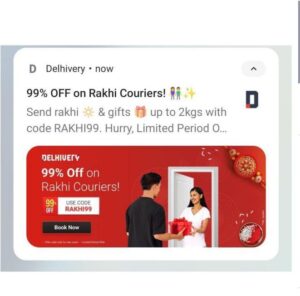 Delhivery Rakhi shipment discount